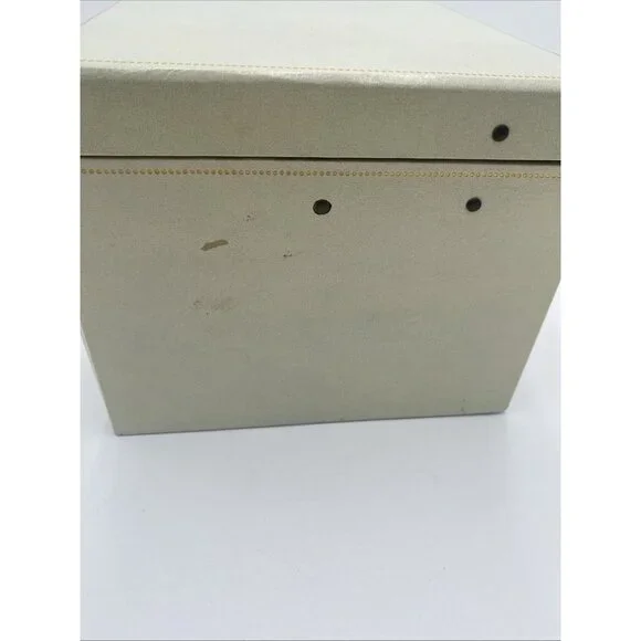 Vintage Ivory Jewelry Box Multi Level Tiered Drawer Key Velvet Buxton MCM